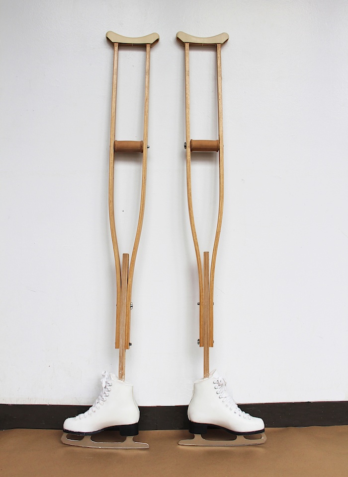 skates on crutches