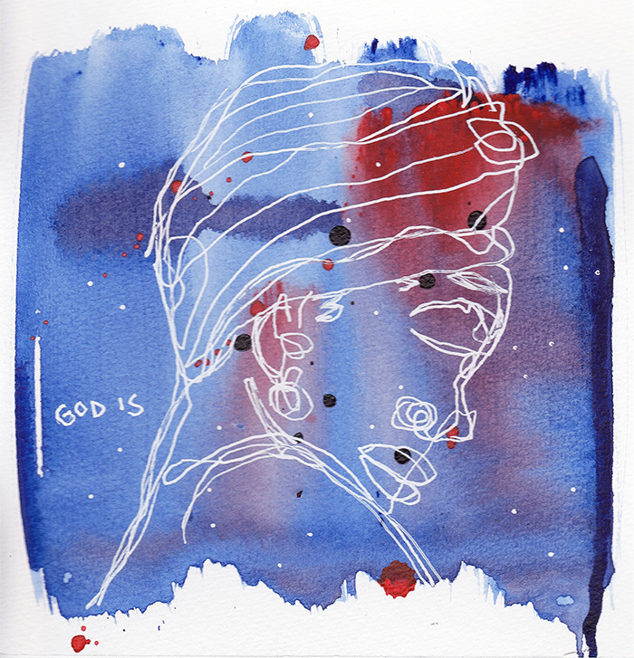 line drawing of head